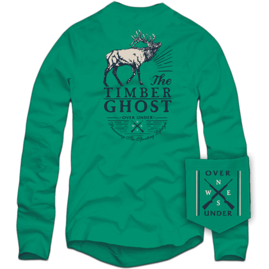 Long Sleeve Timber Ghost Tee in Green by Over Under Clothing - Country Club Prep