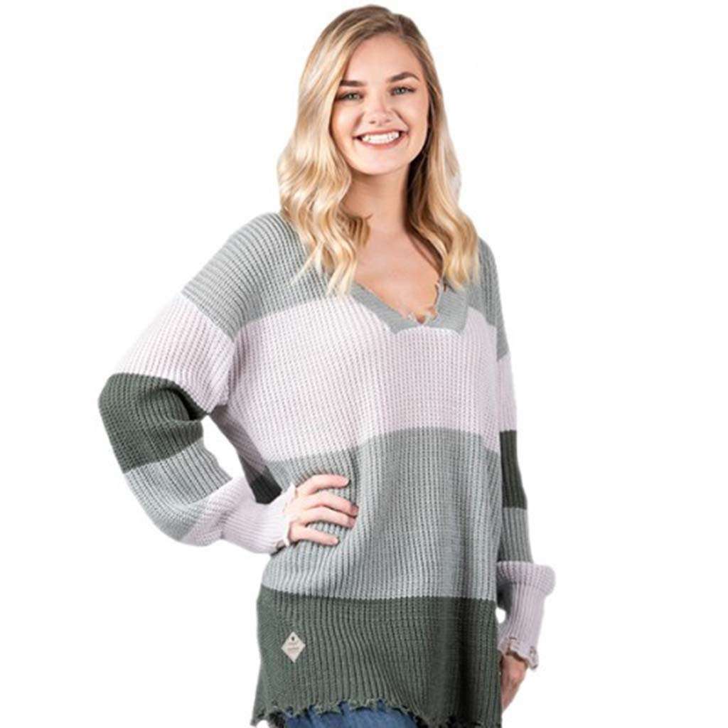 Distressed Sweater by Simply Southern - Country Club Prep