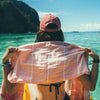 Peach Classic Stripes Towel by Sand Cloud - Country Club Prep