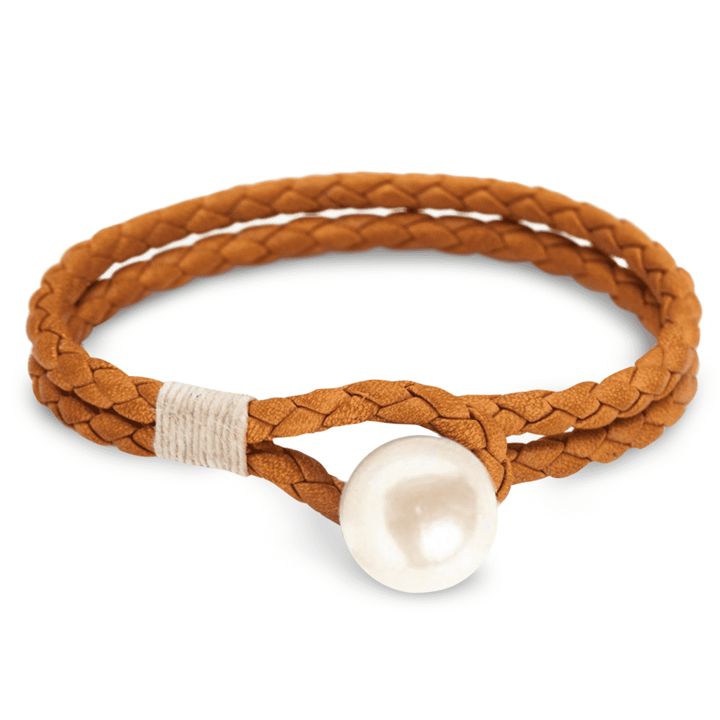 Pearl Knot Tan Bracelet by Kiel James Patrick - Country Club Prep