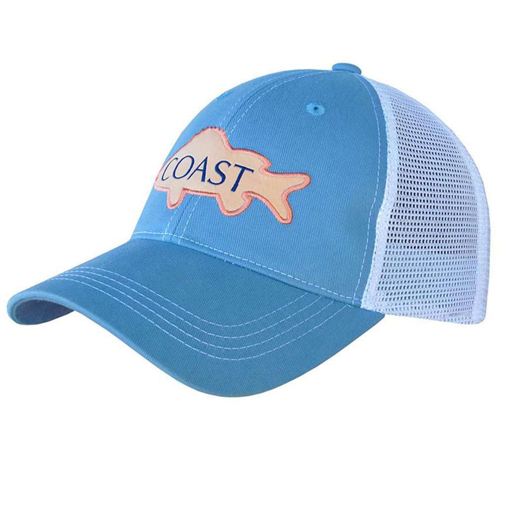 Trucker Hat in Pink Fish by Coast - Country Club Prep