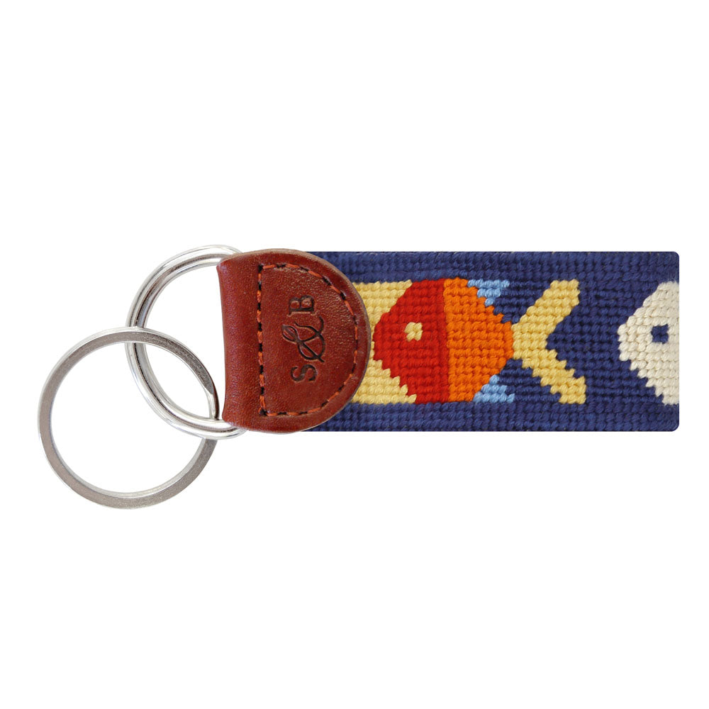 Pompano Needlepoint Key Fob by Smathers & Branson - Country Club Prep