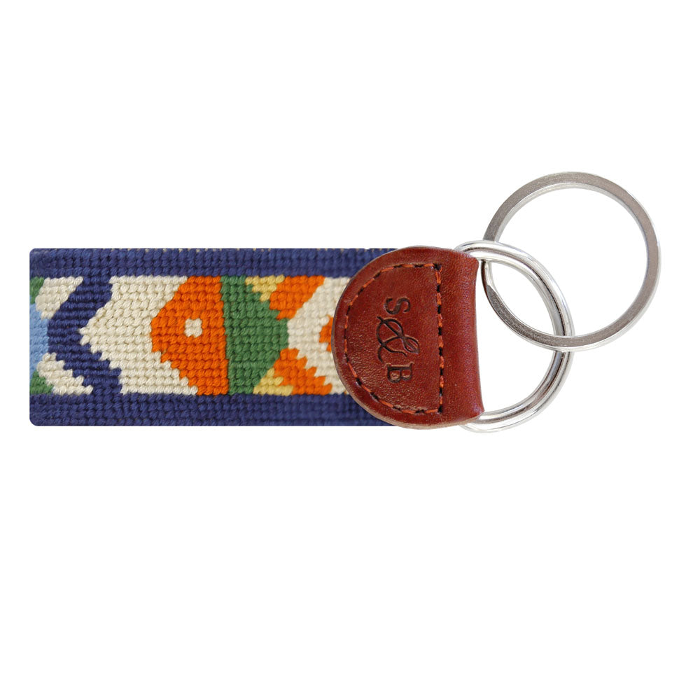 Pompano Needlepoint Key Fob by Smathers & Branson - Country Club Prep