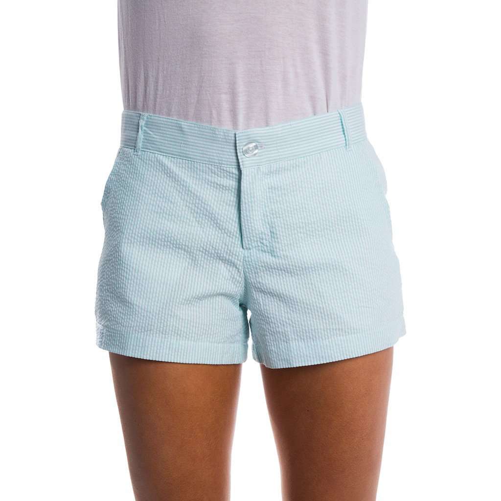 Seersucker Poplin Shorts in Mint by Lauren James - Country Club Prep