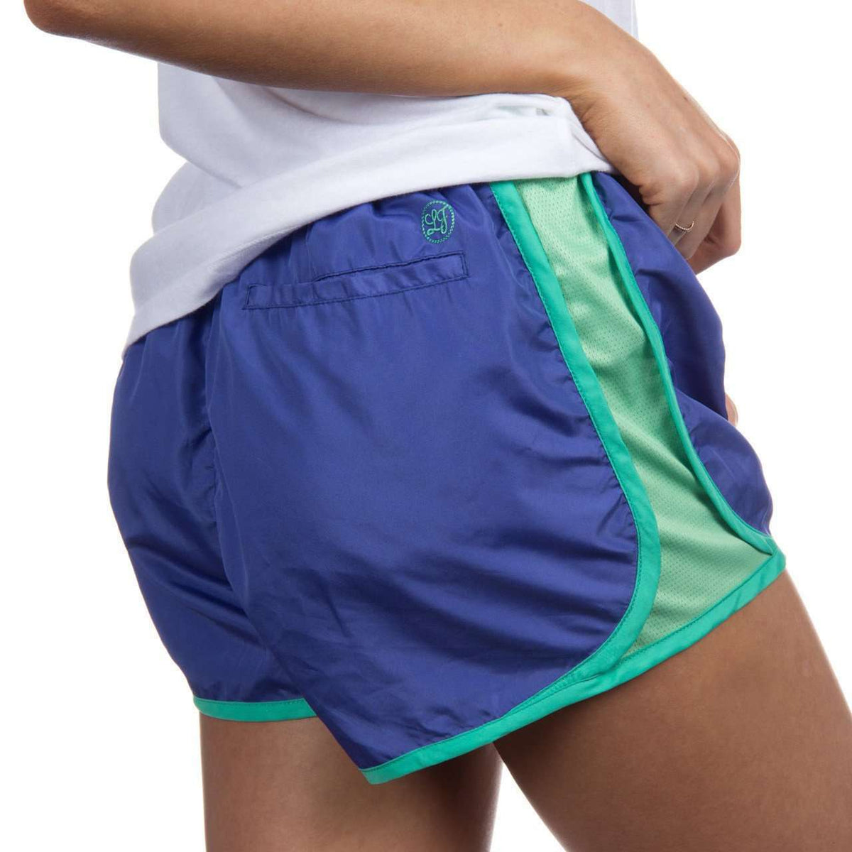 Preptec Athletic Shorts in Periwinkle by Lauren James - Country Club Prep