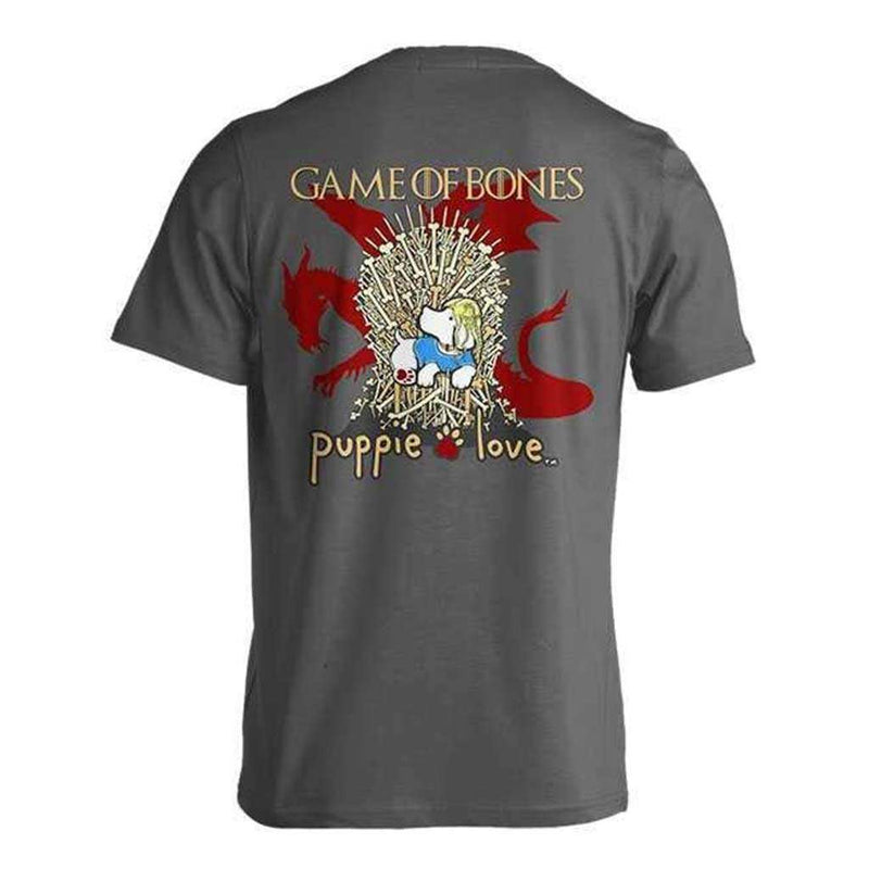 Game of Bones Tee in Charcoal by Puppie Love - Country Club Prep