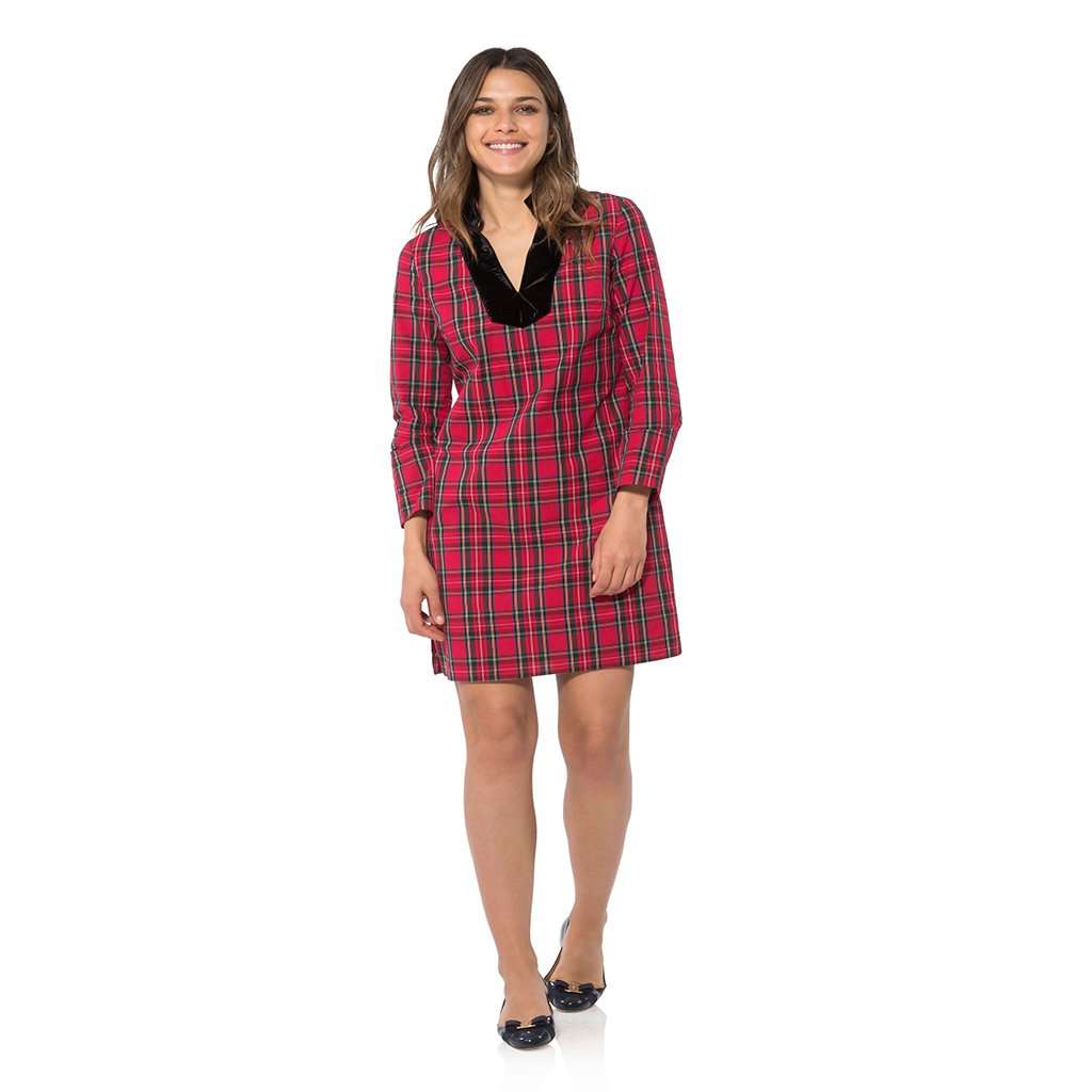 Stretch Cotton Plaid Tunic Dress by Sail to Sable - Country Club Prep
