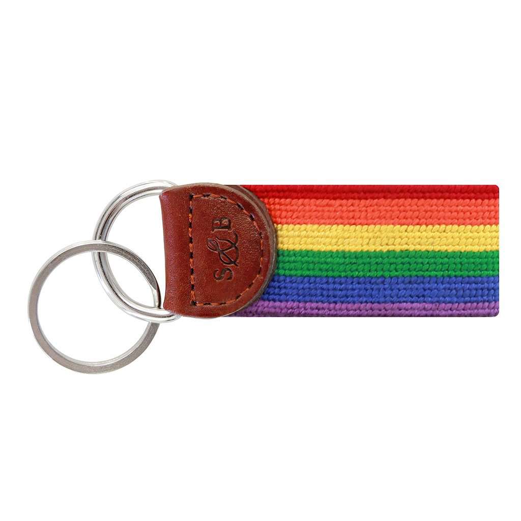 Rainbow Needlepoint Key Fob by Smathers & Branson - Country Club Prep