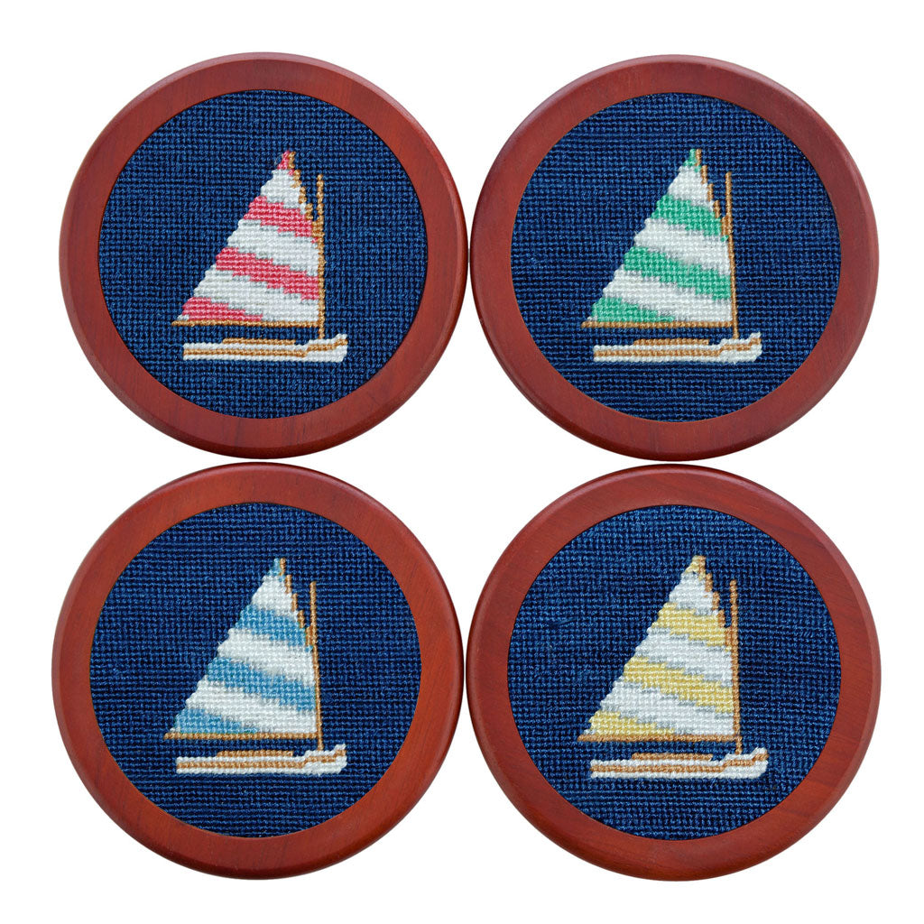 Rainbow Fleet Needlepoint Coasters by Smathers & Branson - Country Club Prep
