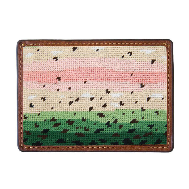 Rainbow Trout Skin Needlepoint Credit Card Wallet by Smathers & Branson - Country Club Prep