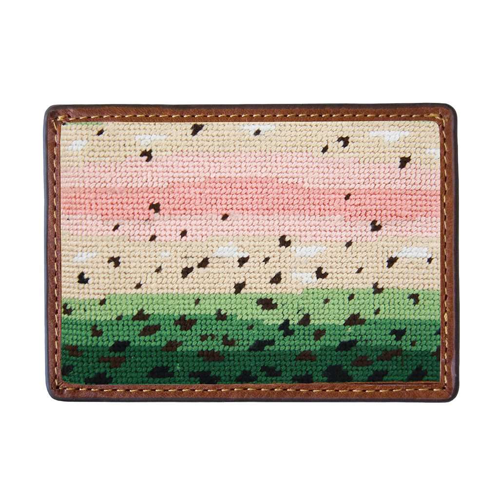 Rainbow Trout Skin Needlepoint Credit Card Wallet by Smathers & Branson - Country Club Prep