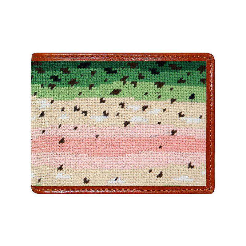 Rainbow Trout Skin Needlepoint Wallet by Smathers & Branson - Country Club Prep