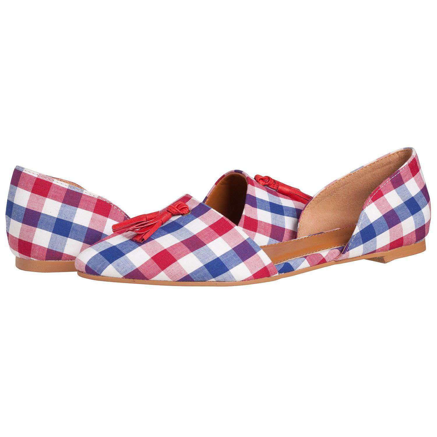 Caroline Flat in Red/Navy Gingham by Southern Proper - Country Club Prep