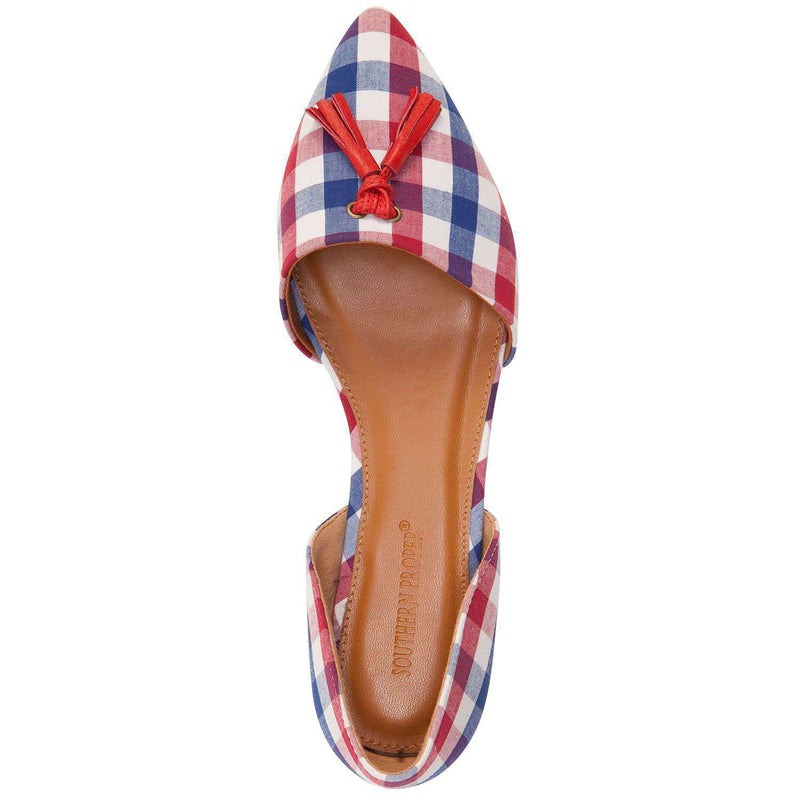 Caroline Flat in Red/Navy Gingham by Southern Proper - Country Club Prep