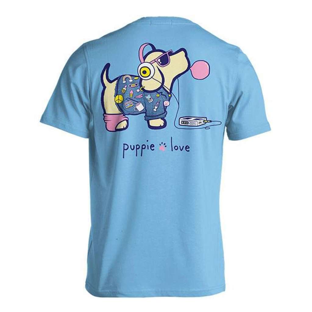Retro Pup Short Sleeve Tee in Sky by Puppie Love - Country Club Prep