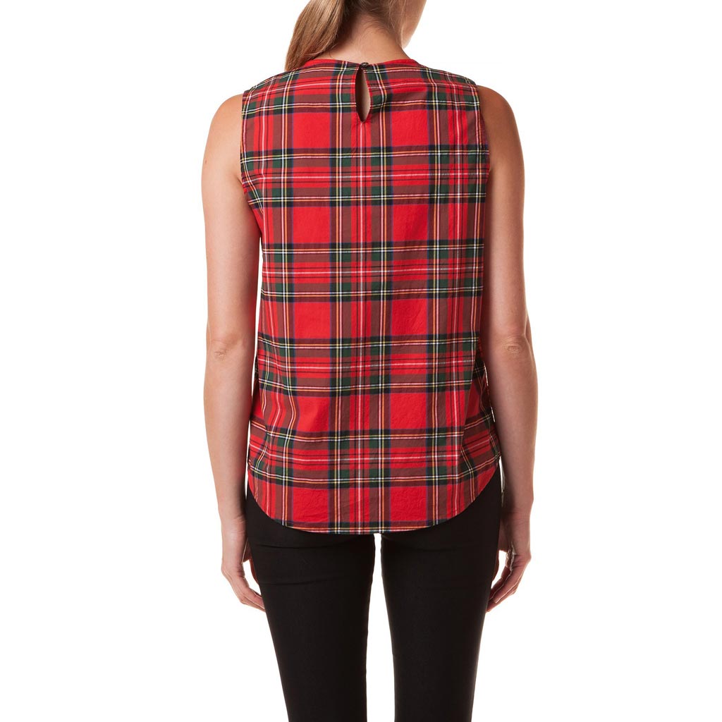 Sleeveless Top in Royal Stewart Tartan Plaid by Castaway Clothing - Country Club Prep