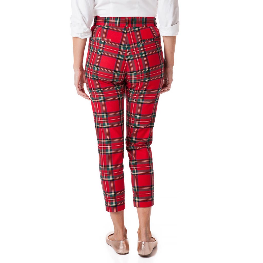 Ladies Beachcomber Stretch Twill Ankle Capri in Royal Stewart Tartan Plaid by Castaway Clothing - Country Club Prep