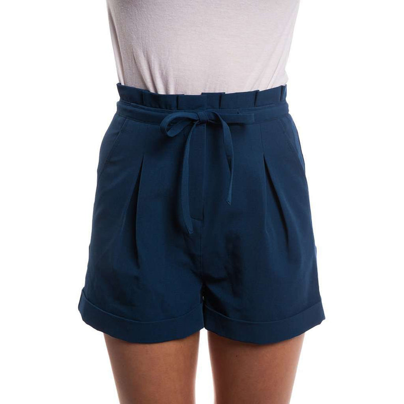 Ruffle Top Shorts in Navy by Lauren James - Country Club Prep