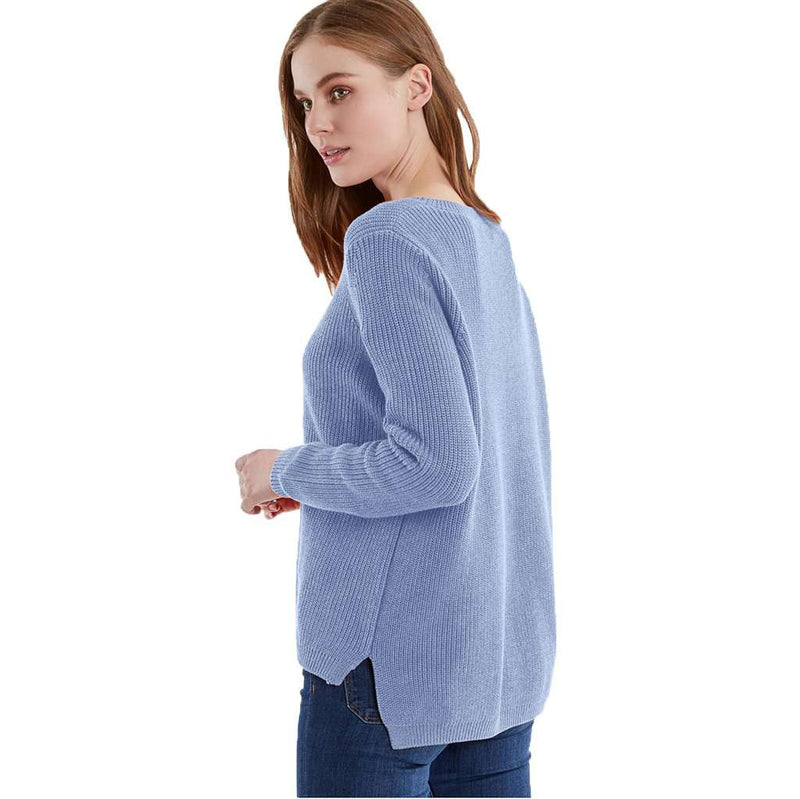 Emma Crewneck Shaker Stitch Sweater by 525 America - Country Club Prep