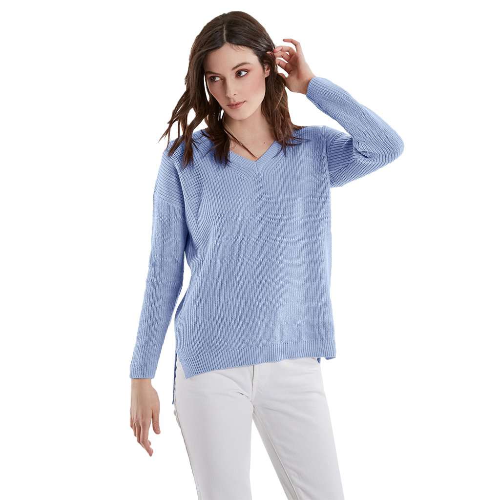 V Neck Shaker Sweater by 525 America - Country Club Prep