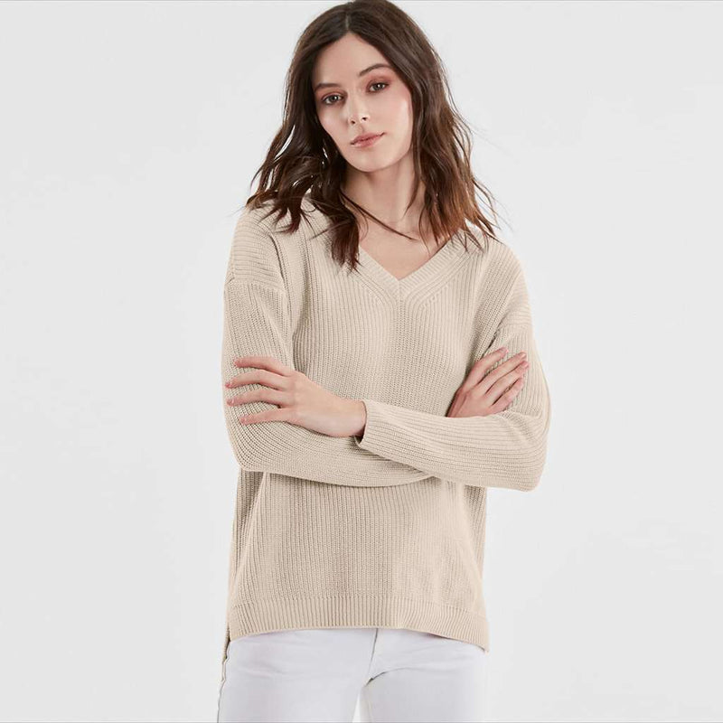 V Neck Shaker Sweater by 525 America - Country Club Prep