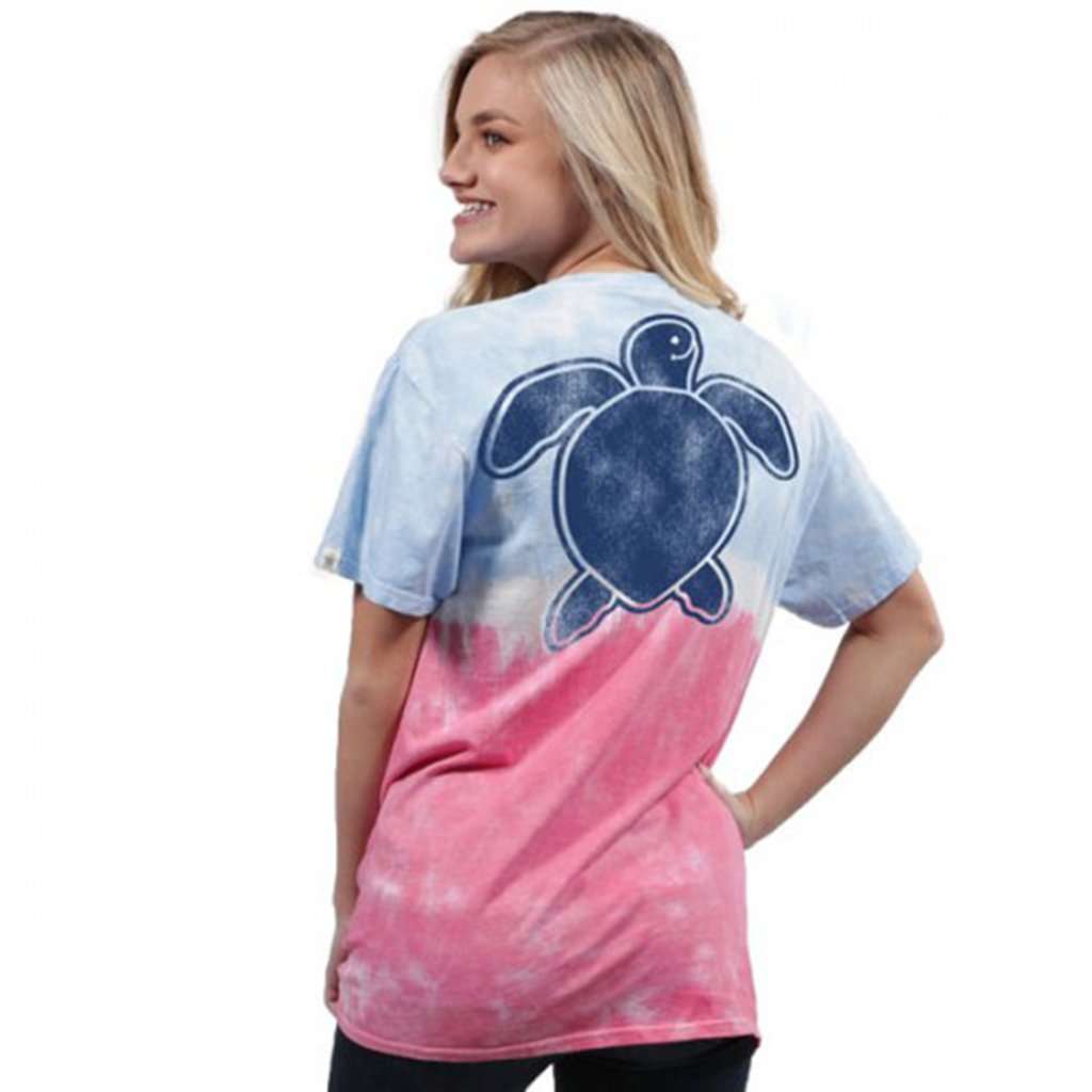 Save The Turtles Washed Tie Dye Tee by Simply Southern - Country Club Prep