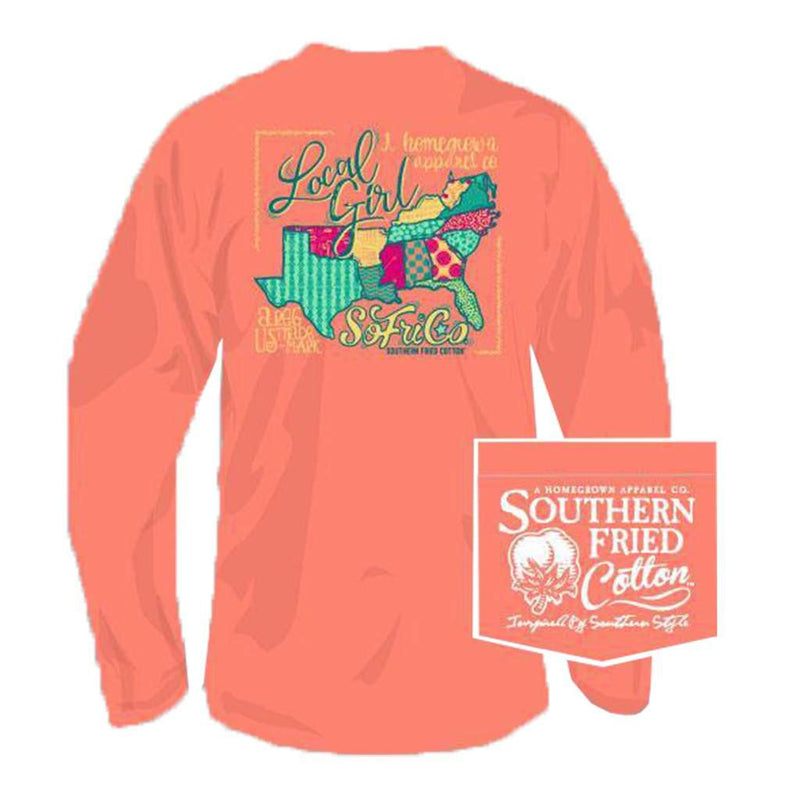 Local Girl Long Sleeve Tee in Push Pop by Southern Fried Cotton - Country Club Prep