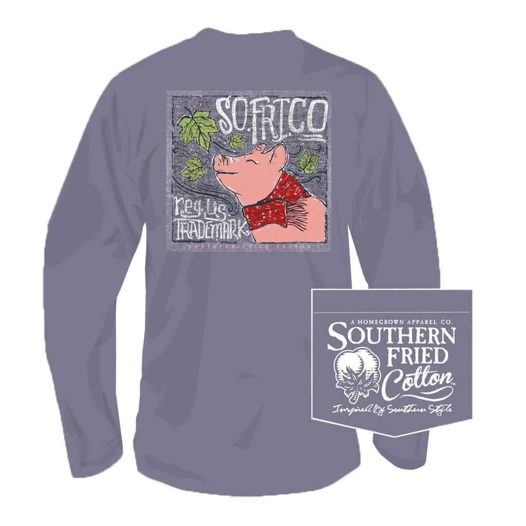 Leaves Falling Autumn Calling Long Sleeve Tee in Plum by Southern Fried Cotton - Country Club Prep