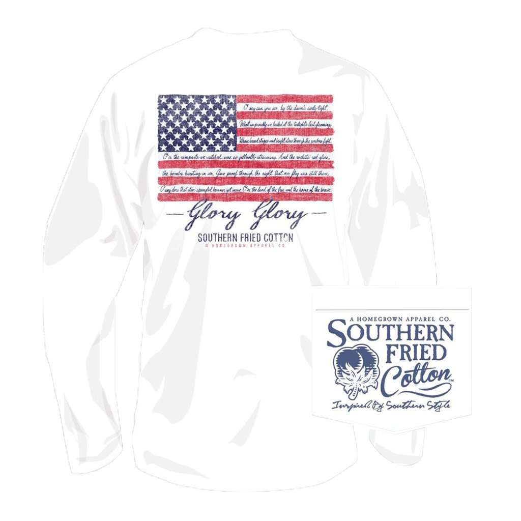 Glory Glory Long Sleeve Tee in White by Southern Fried Cotton - Country Club Prep