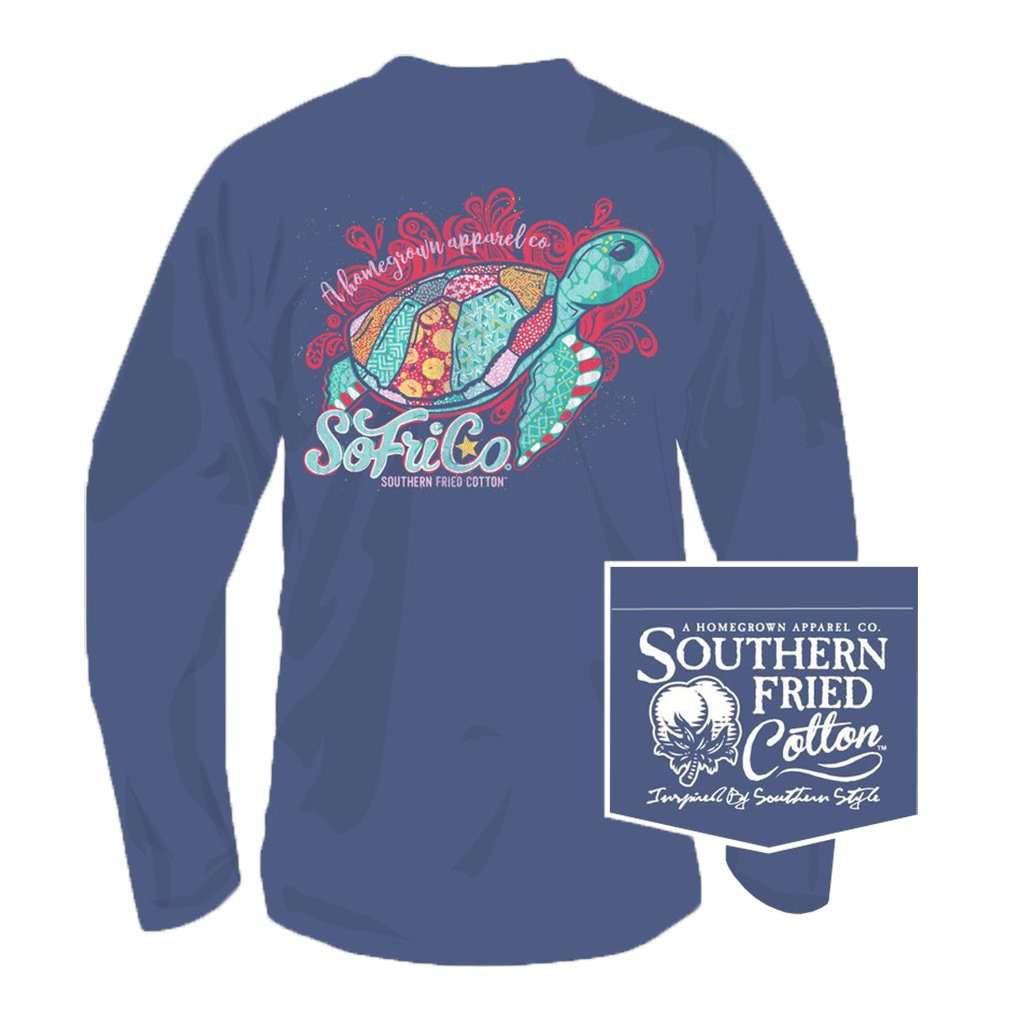 Follow the Current Long Sleeve Tee in Summer Shadow by Southern Fried Cotton - Country Club Prep
