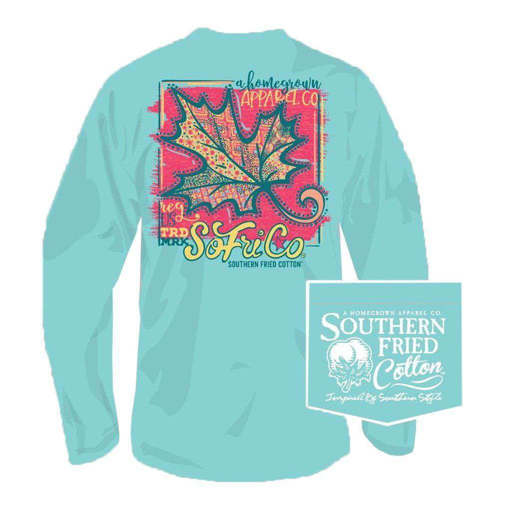 Big Ole Leaf Long Sleeve Tee in Mason Jar by Southern Fried Cotton - Country Club Prep