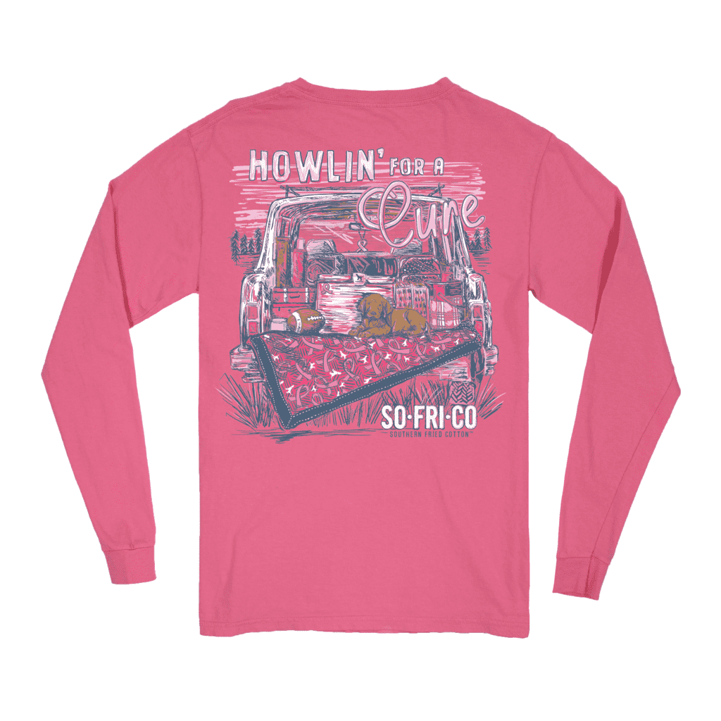 Howlin' For a Cure Long Sleeve Tee by Southern Fried Cotton - Country Club Prep