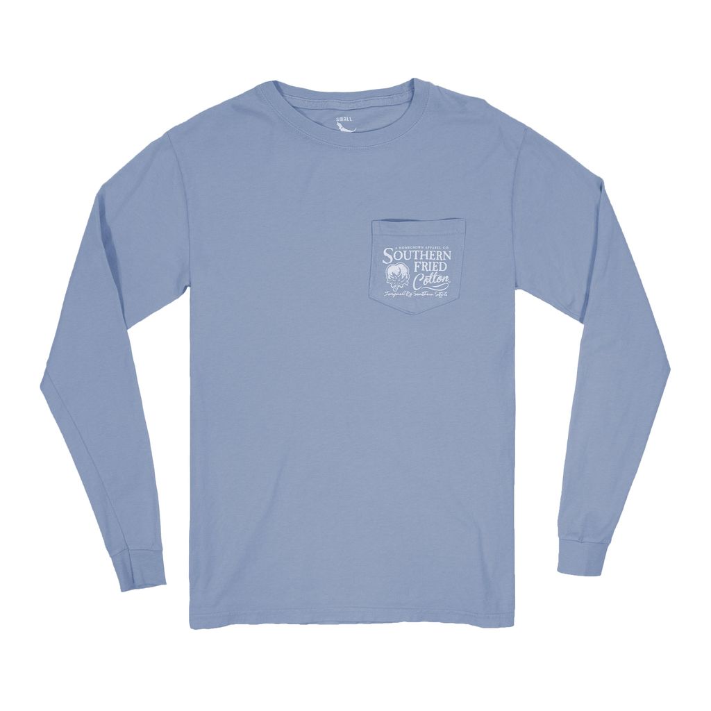 Deep Sea Long Sleeve Pocket Tee by Southern Fried Cotton - Country Club Prep