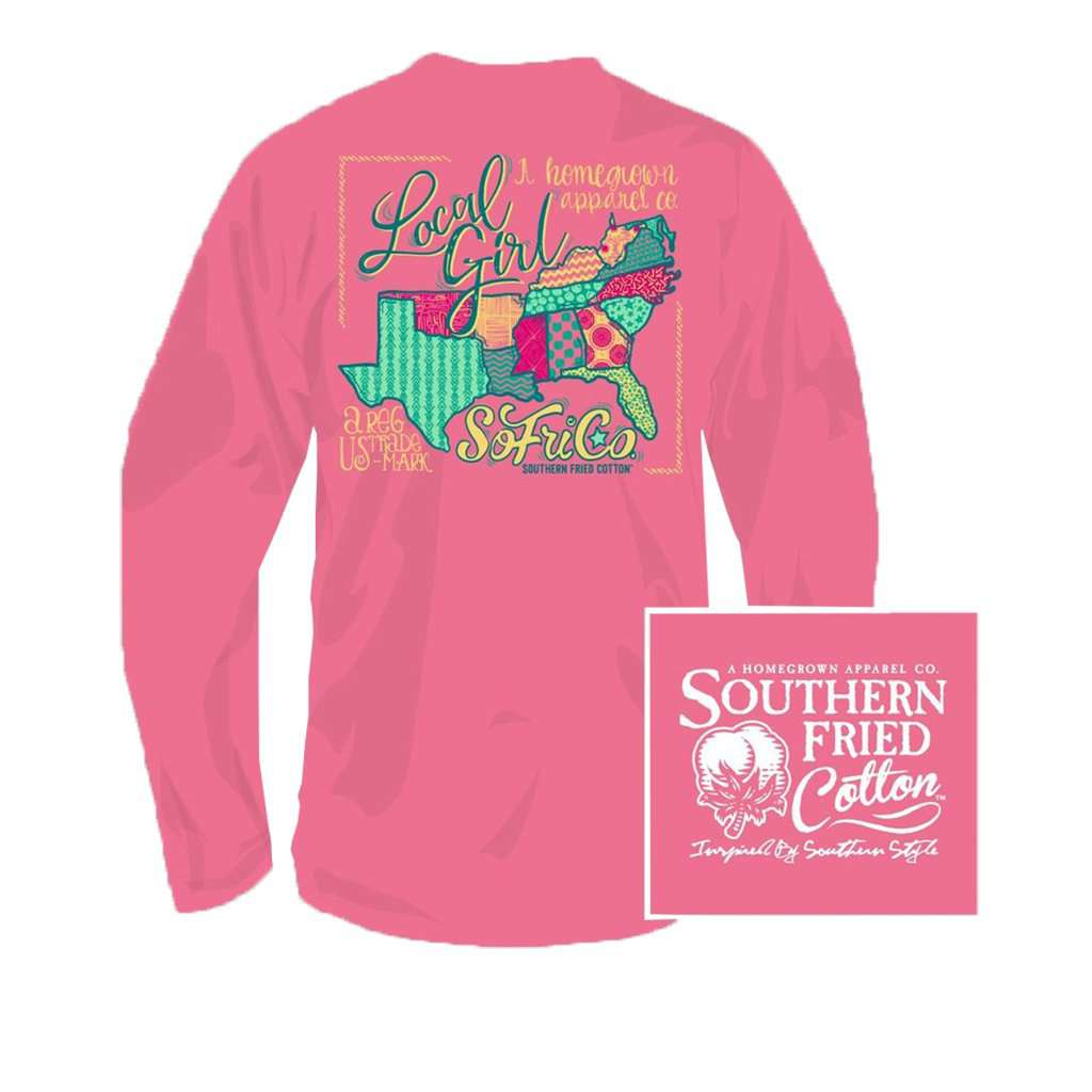 YOUTH Local Girl Long Sleeve Tee in Pink Jam by Southern Fried Cotton - Country Club Prep