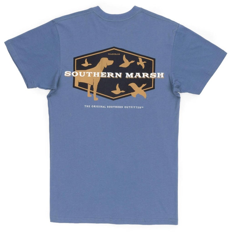 Branding Collection - Hunting Dog Tee in Bluestone by Southern Marsh - Country Club Prep