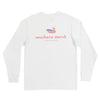 Long Sleeve Authentic Flag Tee in White by Southern Marsh - Country Club Prep