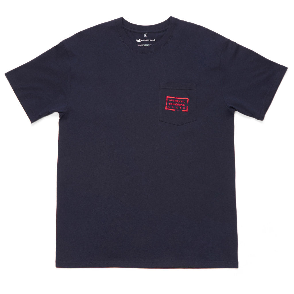 Authentic Flag Tee in Navy by Southern Marsh - Country Club Prep