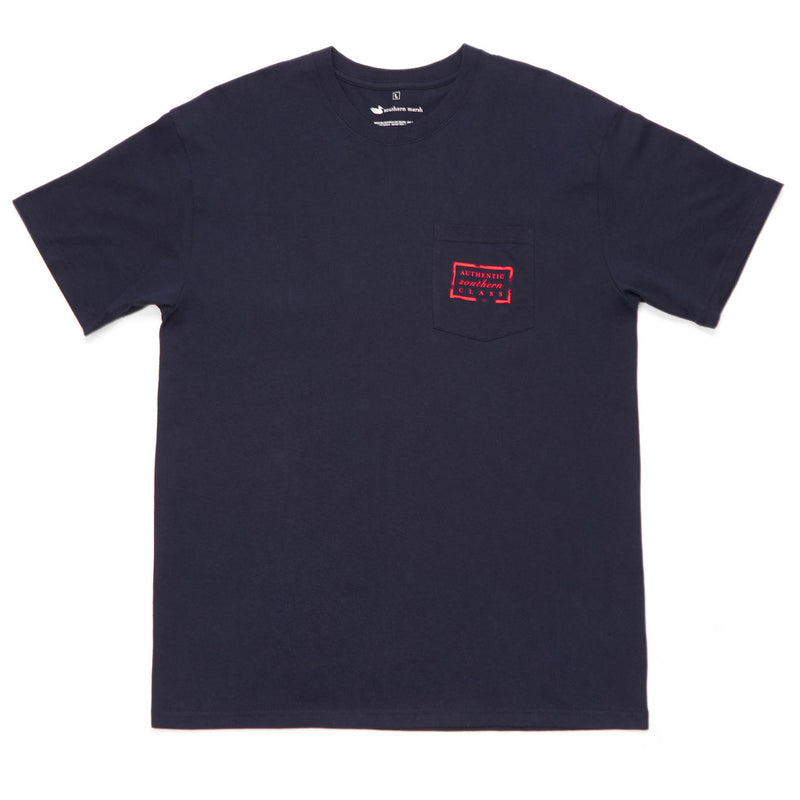 Authentic Flag Tee in Navy by Southern Marsh - Country Club Prep