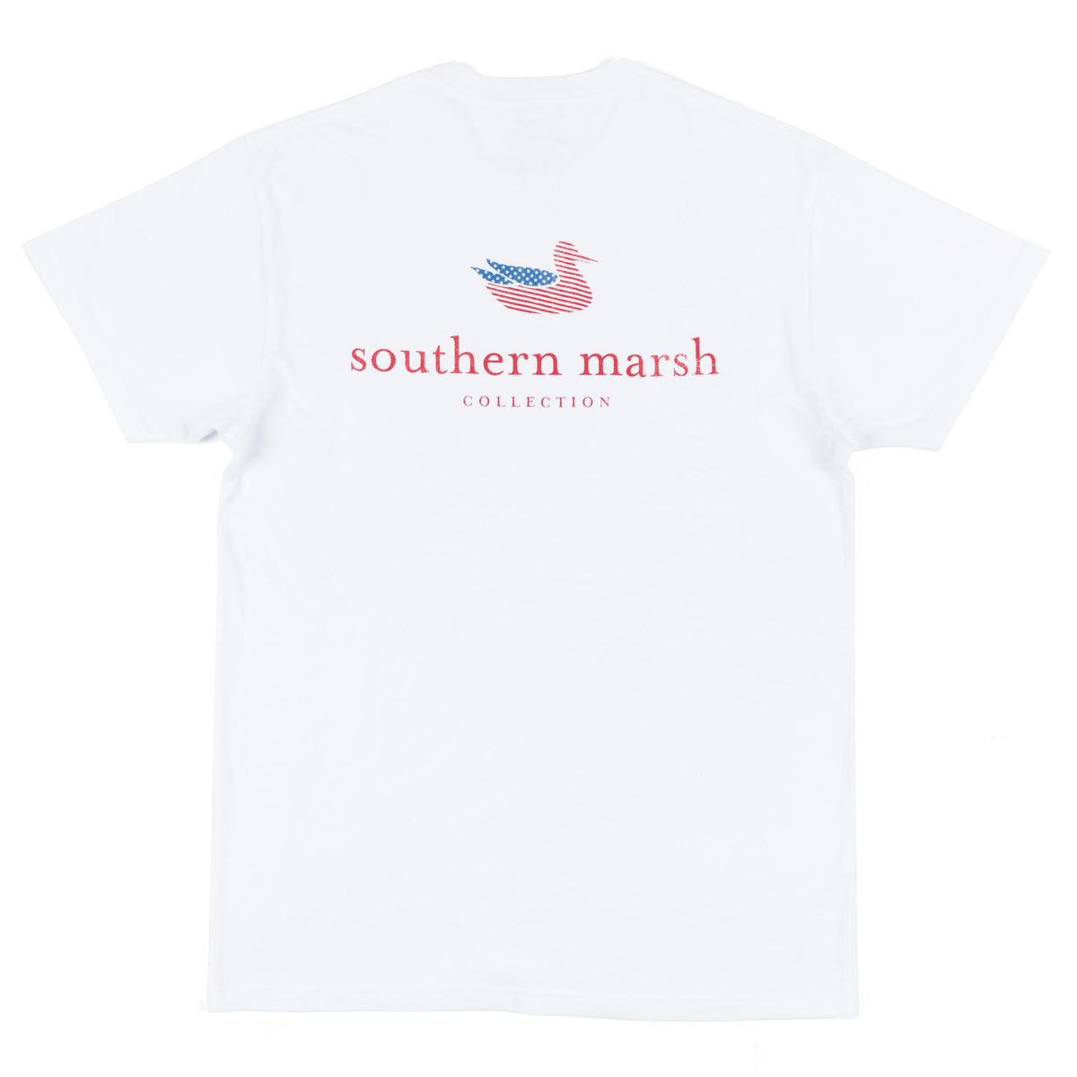 Authentic Flag Tee in White by Southern Marsh - Country Club Prep