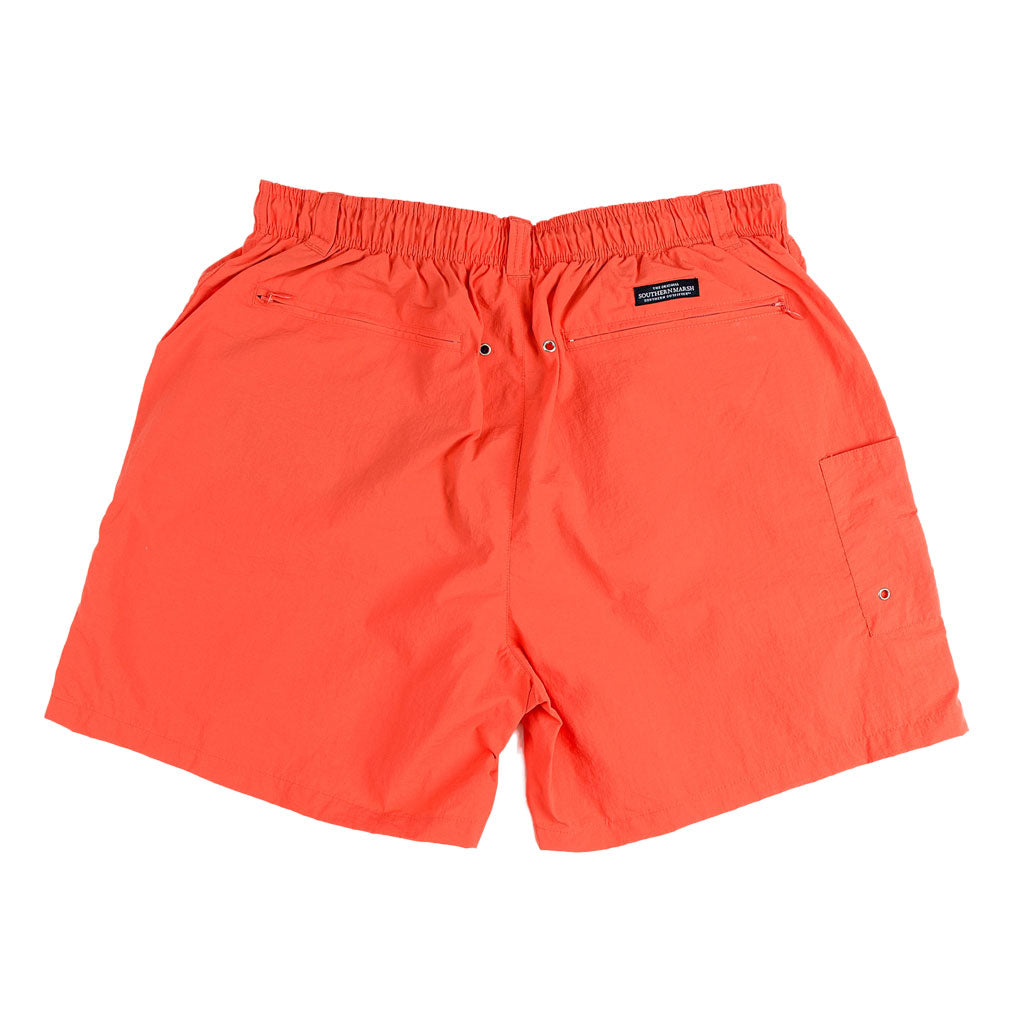 Dockside Swim Trunk in Neon Coral by Southern Marsh - Country Club Prep