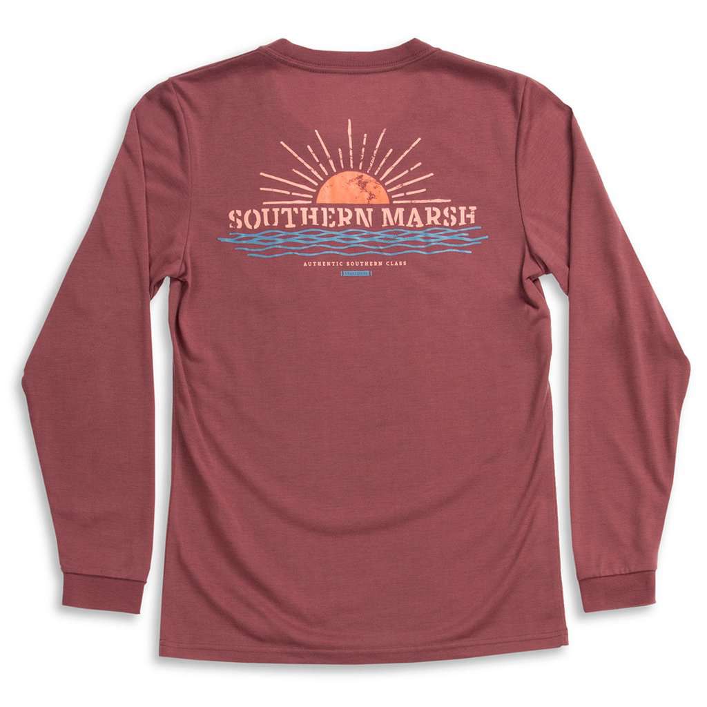 Long Sleeve FieldTec™ Comfort Tee - Sunset by Southern Marsh - Country Club Prep