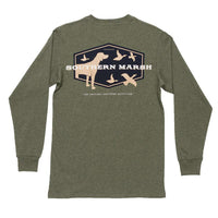 Long Sleeve Branding Hunting Dog Tee by Southern Marsh - Country Club Prep