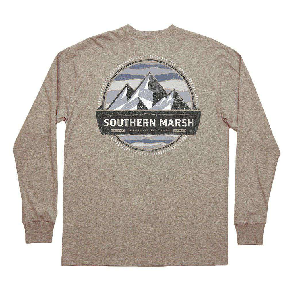 Branding Collection - Summit Long Sleeve Tee in Washed Burnt Taupe by Southern Marsh - Country Club Prep