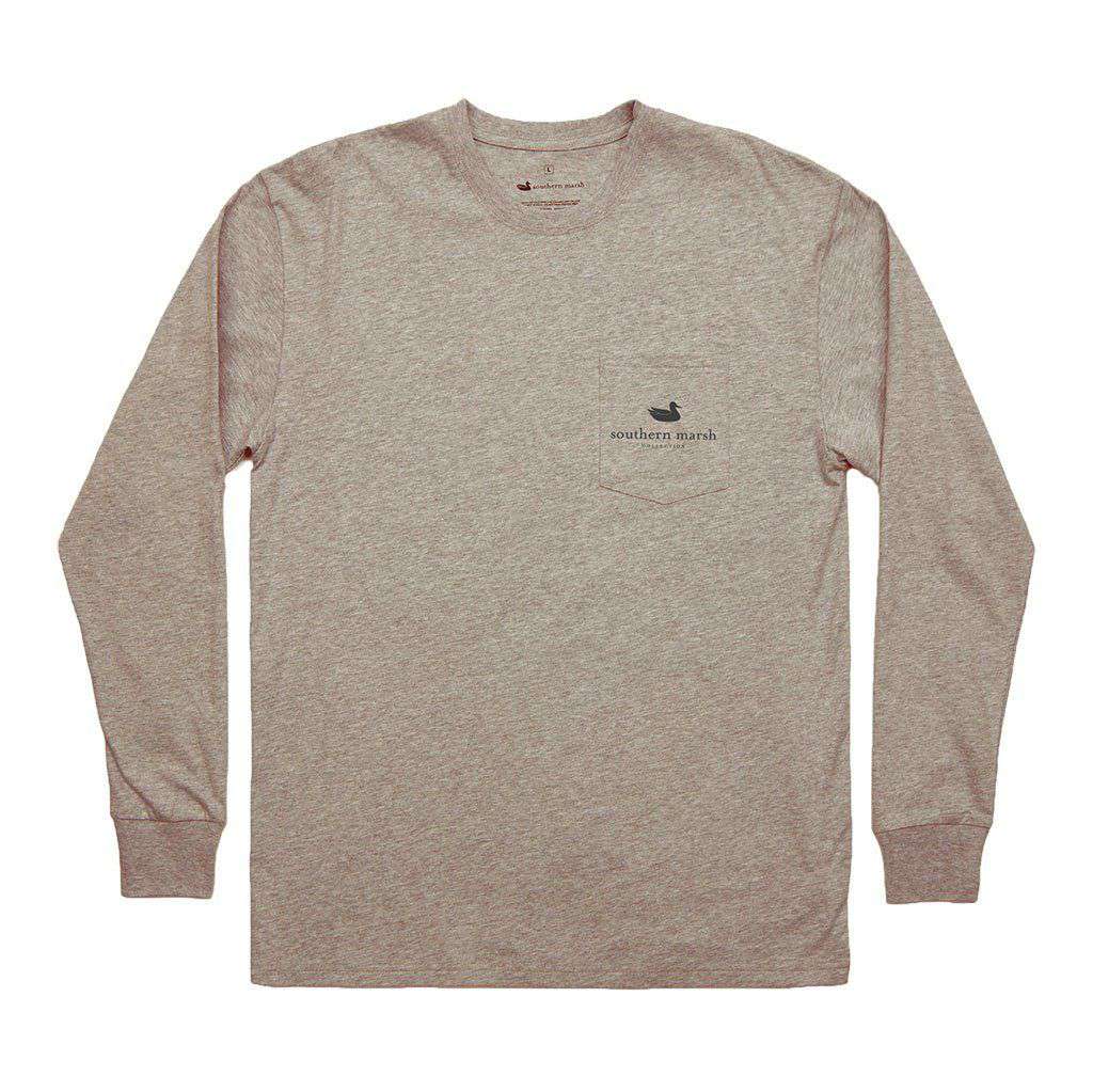 Branding Collection - Summit Long Sleeve Tee in Washed Burnt Taupe by Southern Marsh - Country Club Prep