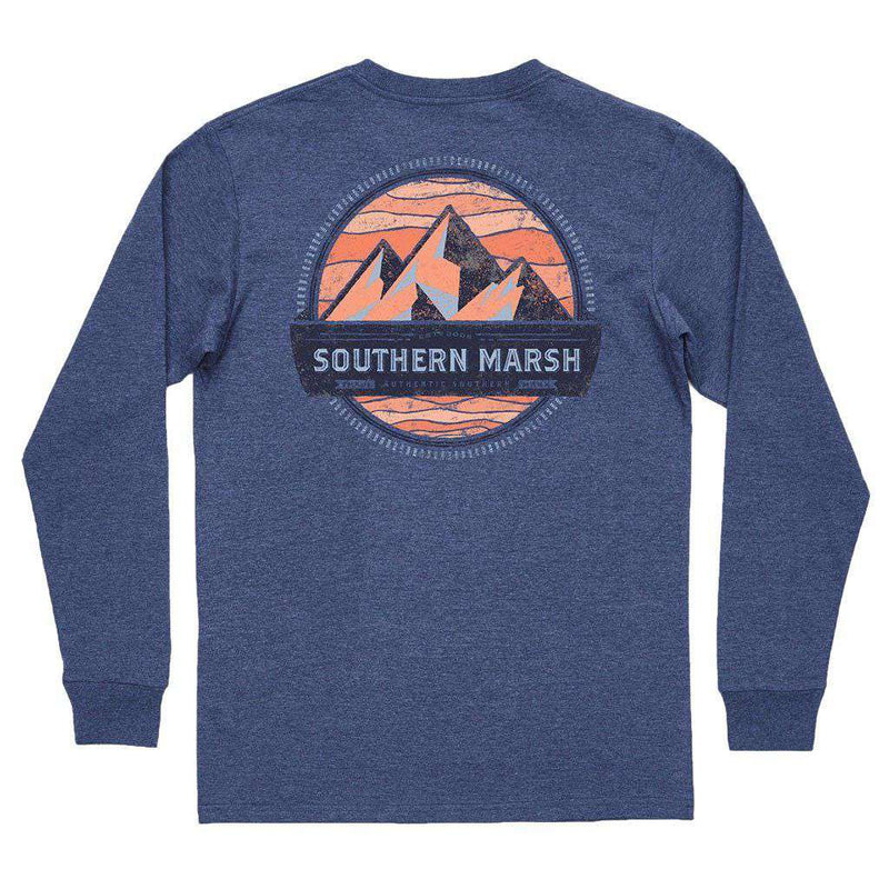 Branding Collection - Summit Long Sleeve Tee in Washed Navy by Southern Marsh - Country Club Prep