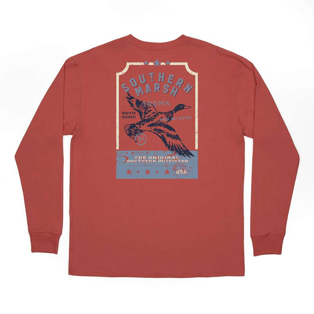 Long Sleeve Vintage Tag Duck Tee by Southern Marsh - Country Club Prep