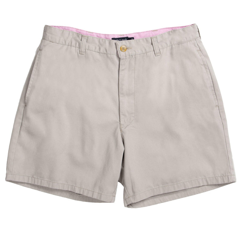 The Regatta 6" Short Flat Front in Washed Gray by Southern Marsh - Country Club Prep