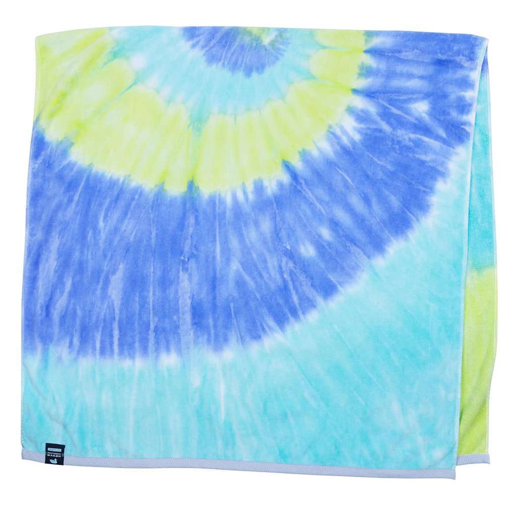 Tie Dye Beach Towel in Lilac Lime & Teal by Southern Marsh - Country Club Prep