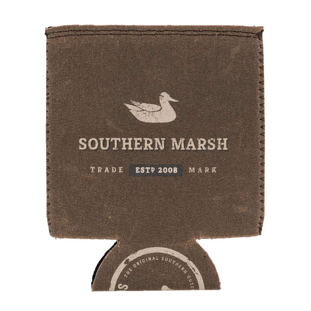 Waxed Cotton Drink Holder in Brown by Southern Marsh - Country Club Prep