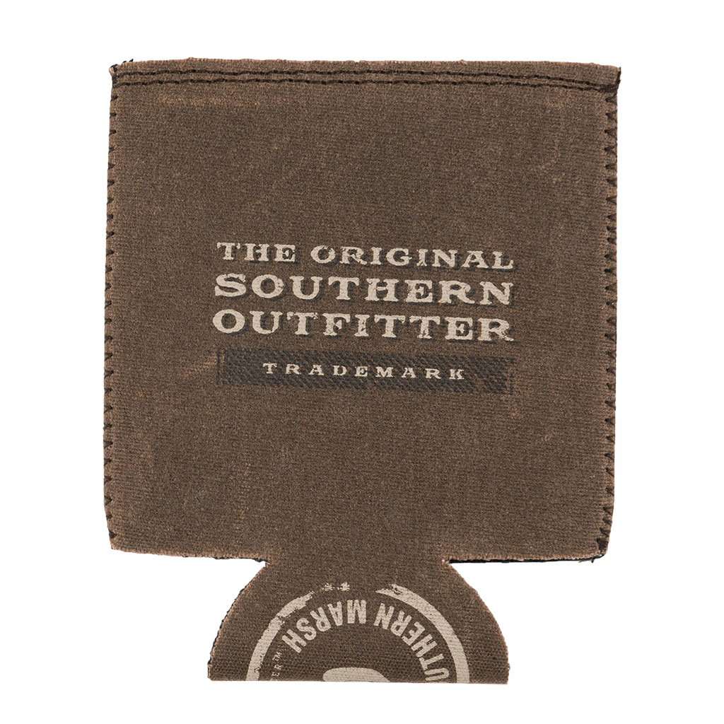 Waxed Cotton Drink Holder in Brown by Southern Marsh - Country Club Prep